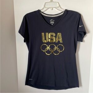 Nike Women’s Drifit Gold Olympic Rings Shirt - Medium
